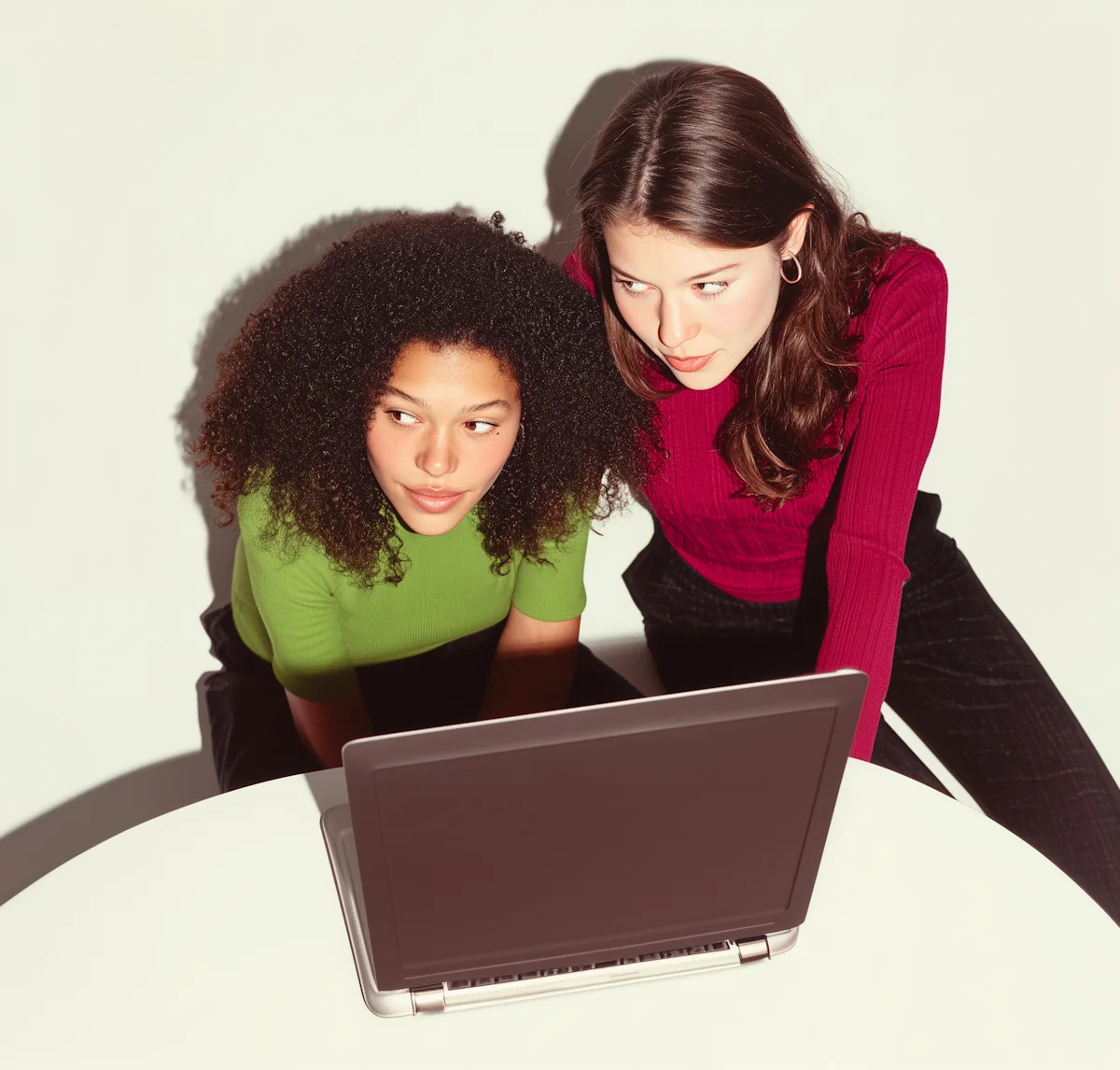 Two professionals working together at a laptop